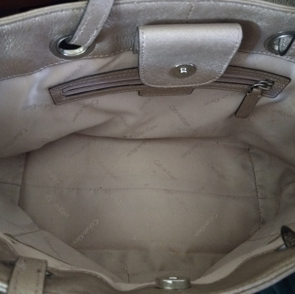 Calvin Klein Metallic Saffiano Leather Purse - Picture 5 of 5